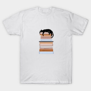 Cat And Books T-Shirt